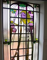  Vitral floral inspirado en el diseñador de Art nouveau escoces Charles Rennie Mackintosh cod.: 36a